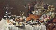 Pieter Claesz Style life with turkey oil